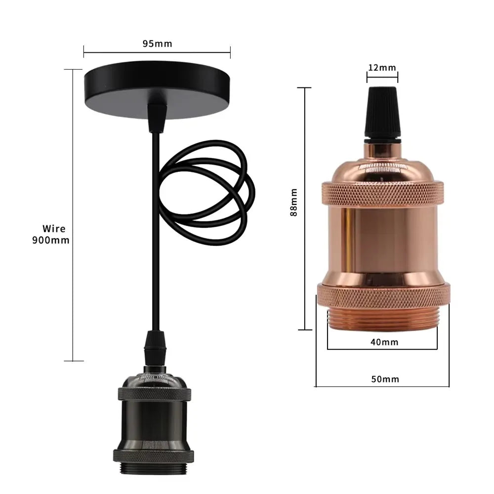 Retro Pendant Lights E27 110V 220V Socket Vintage Aluminum ceiling Light Bedside multicolour chandelier Light Industrial Lamp