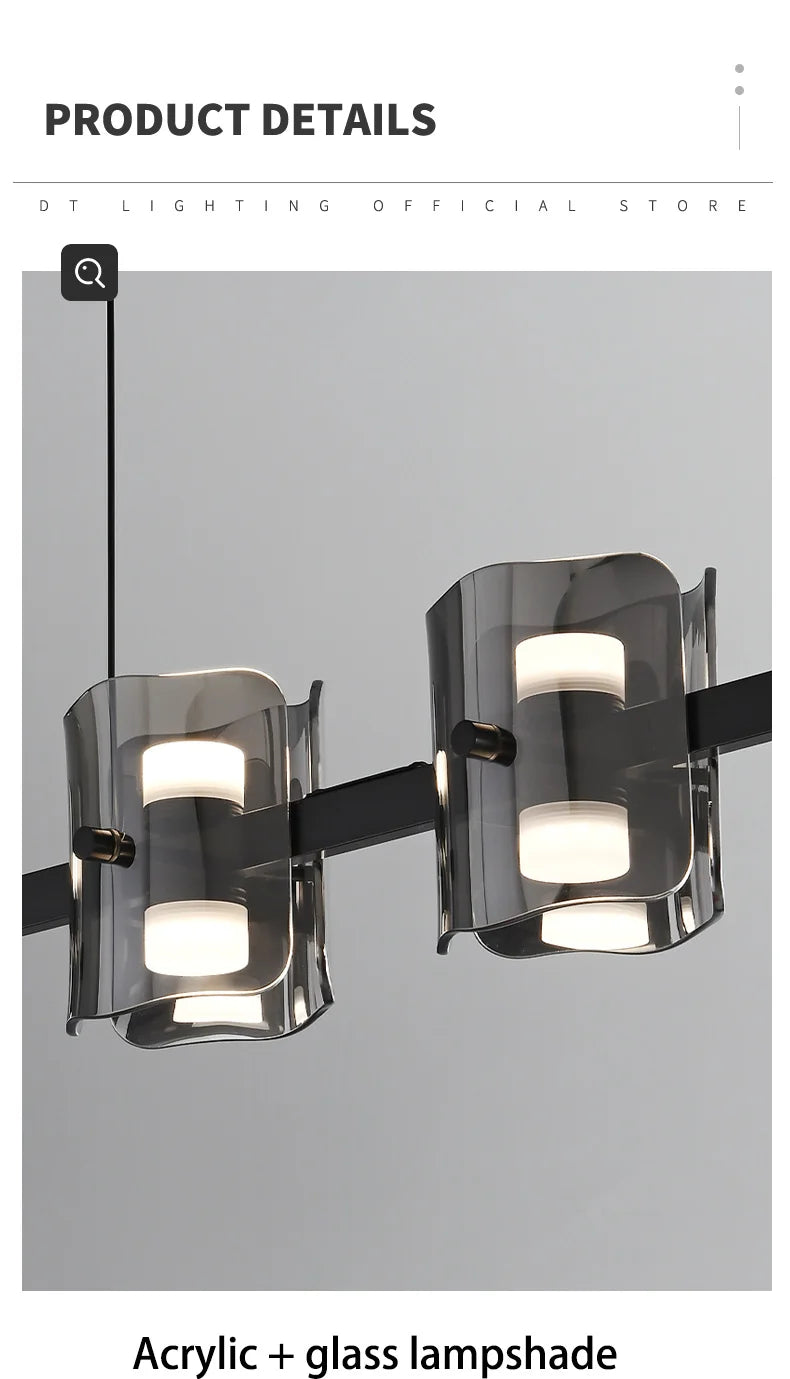 Modern Hanging Led Pendant Lights For Dining Room Kitchen Island long Bar Chandeliers decoration home decor Black light fixtures