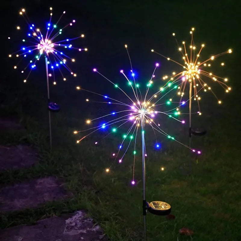 200LED Solar Garden Lights Waterproof Outdoor Lighting Solar Firework Light Lawn Pathway Garden Decoration