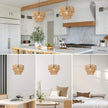Handmade Natural Hemp Rope Chandelier Lamp Household Wood Woven Light for Homestay Cafe Bar Hotel Teahouse Indoor Decor Light