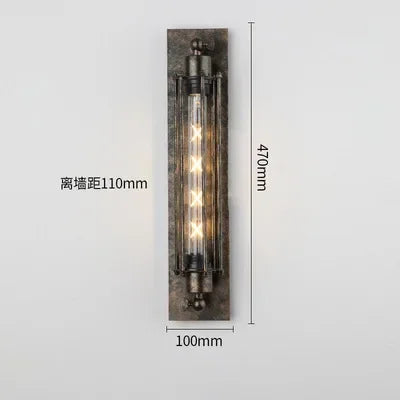 American Flute Wall Lamp Unique LOFT Restaurant Bar Grill Hallway Iron Wall Light Rustic Industrial Decor Edison Bulb Fixture