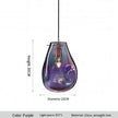 Designer Creative Stained Glass Single Chandeliers, Nordic Simple Bedside Cafe Dining Room Led Small Decorative Lighting