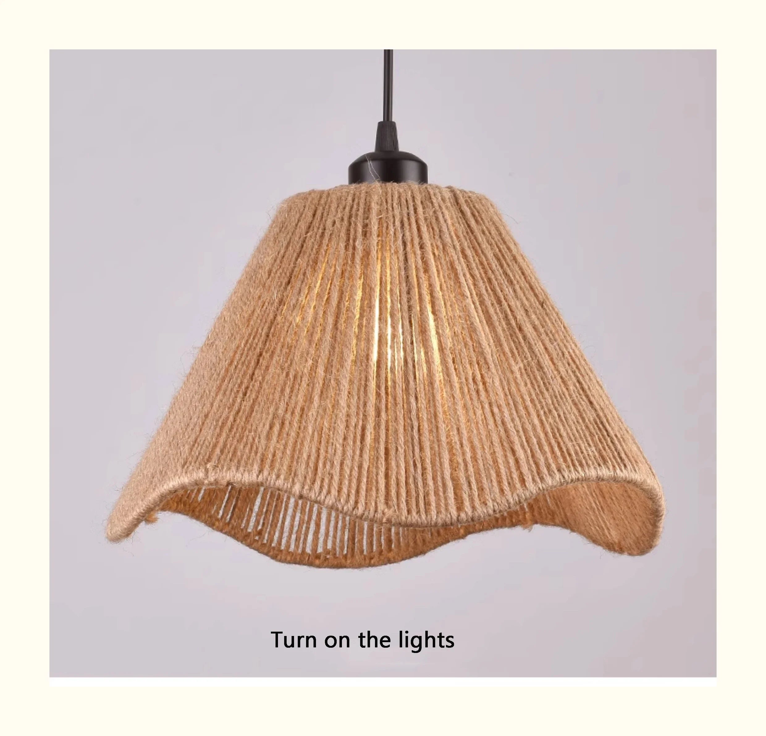 Handmade Woven Restaurant Pendant Light Hemp Rope Lights Bedroom Lamp Restaurant Japanese Style Room Decoration Pendant Lighting