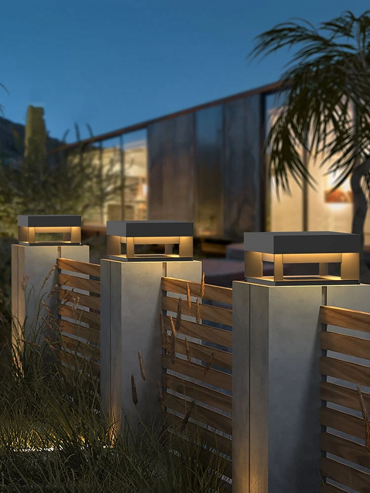 Modern Stainless Steel Door Post Lamp Villa Door Pillar Lamp Outdoor Waterproof Garden Lawn Lamp Landscape Lighting