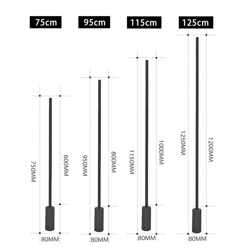 New Arrival Modern Outdoor LED Long Lawn Light Waterproof IP65 110V 220V LED Street Lamp For Villa Garden Park Landscape Adorn