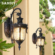 SANDIY Outdoor Wall Light Fixtures Retro Porch Lamp Exterior Nighting Sconce for House Front Door Garage Patio Bronze+Glass E27