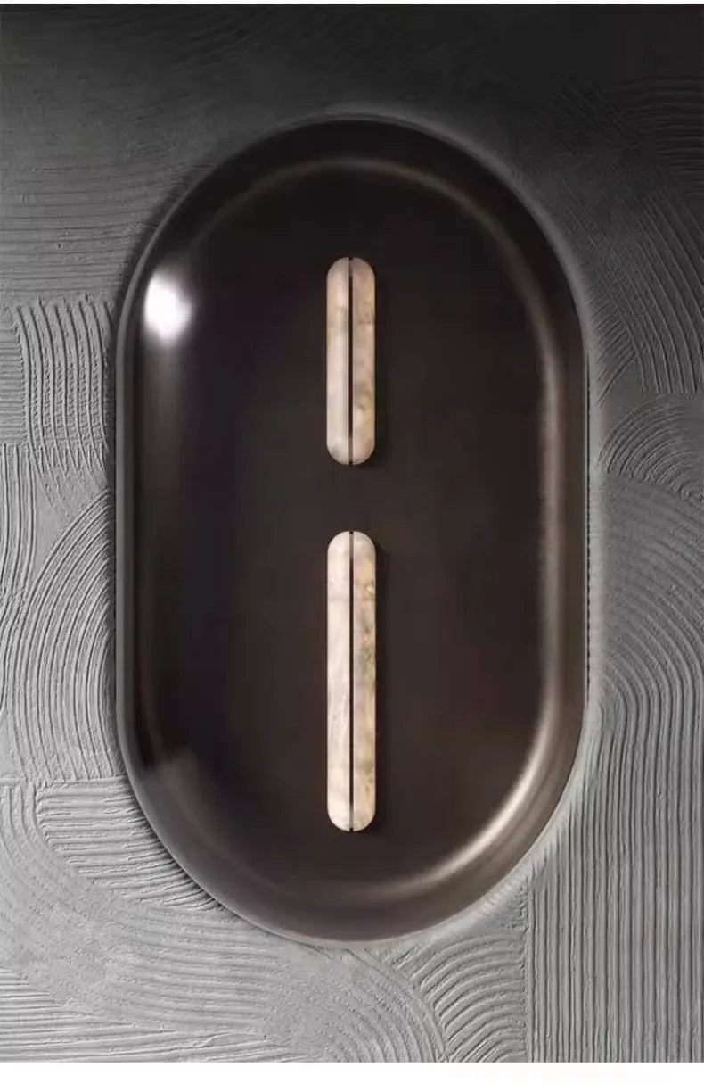 Italian Wall Lamp Natural Marble Bedside LED Light for Bedroom Villa Entryway Hallway Living Room Indoor Decorative Lighting