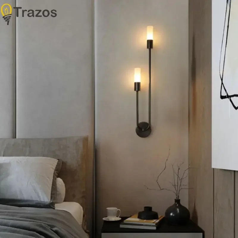 Nordic LED Wall Lights with G9 Light Bulb Hardwired AC85-265V Indoor LED Wall Lamps Bedroom Wall Sconce for Kitchen Corrdior