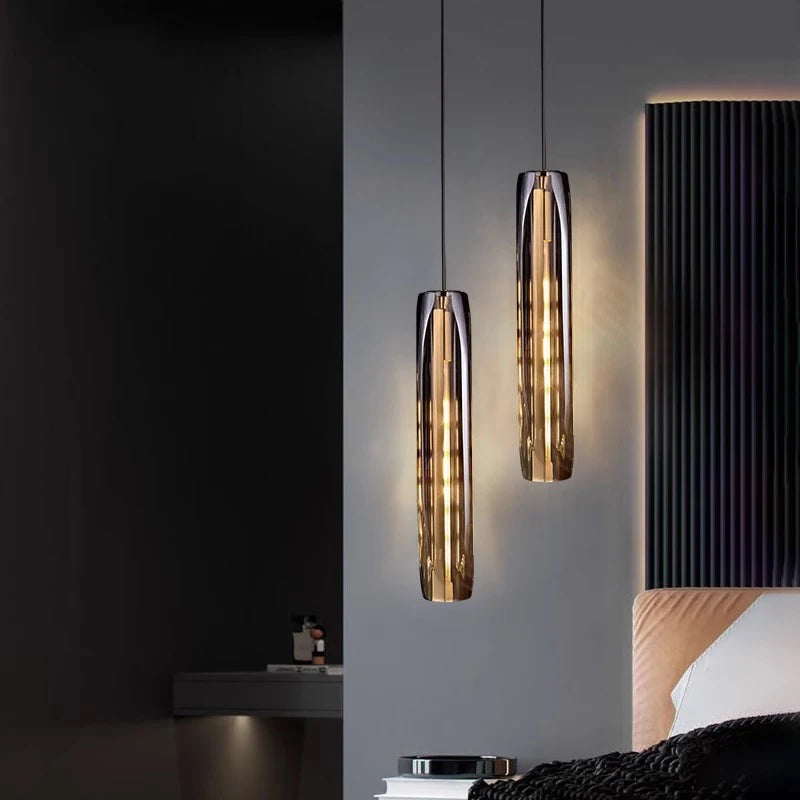 Nordic Minimal LED Pendant Lights Tubes Shaped Chandeliers Home Decor Dinning Living Rooms Villa Island Counter Lighting Fixture