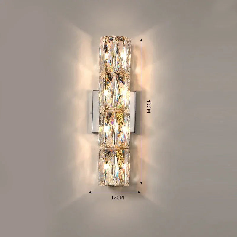 Modern High-end Crystal Wall Light Nordic Living Room Bedroom Bedside Long Wall Lamp Hotel Villa Corridor Bracket Light