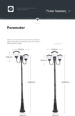 Modern Outdoor Street Lights for Villa Yard Garden Waterproof Aluminum Lamps High Pole Pillar Lamp Landscape Decor Lighting IP65