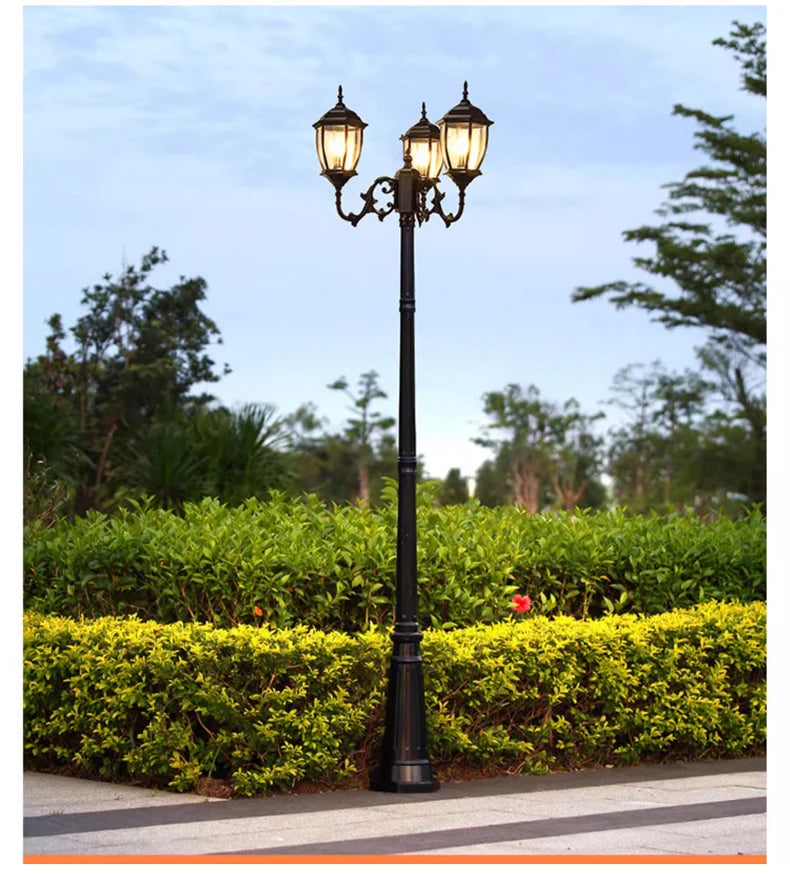 Waterproof high LED retro outdoor landscape courtyard 3m European style outdoor lawn lamp villa household garden street lighting