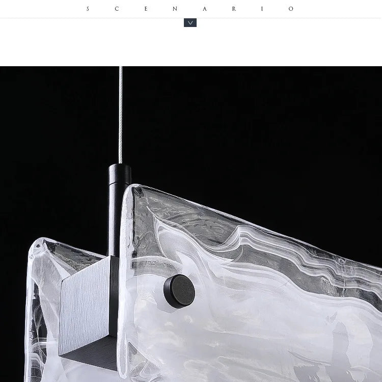 Restaurant long cloud glass chandelier Nordic creative living room dining table bar art lamp