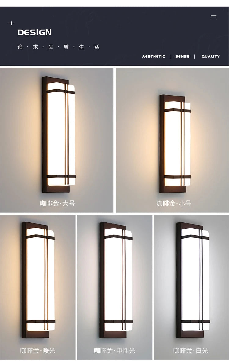 Outdoor wall lamp waterproof wall lamp Internet celebrity creative balcony aisle stairs bedroom living room new Chinese