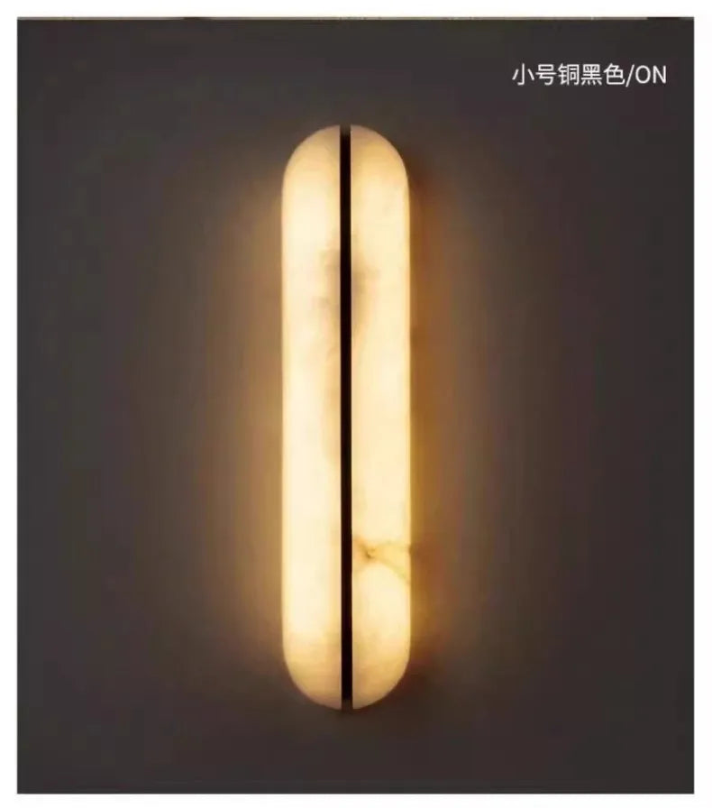 Italian Wall Lamp Natural Marble Bedside LED Light for Bedroom Villa Entryway Hallway Living Room Indoor Decorative Lighting