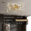 Light Luxury All Copper Living Room Ceiling Lamp, High-end Crystal Lamp, Creative Bedroom Lamp, Minimalist Dining Room Lamp