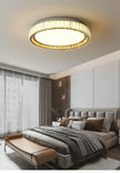 ‌Modern Luxury Dimmable Crystal Ceiling Light K9 Crystals Golden Ring Chandelier for Bedroom Living Room Dining Room LED Fixture