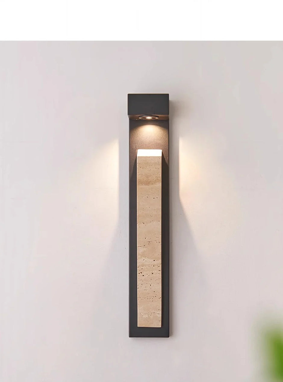 Waterproof Outdoor Wall Light Natural Stone Exterior IP65 Weather-Resistant Lighting for Garden Porch Balcony Villa & Patio Deco