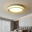 ‌Modern Luxury Dimmable Crystal Ceiling Light K9 Crystals Golden Ring Chandelier for Bedroom Living Room Dining Room LED Fixture
