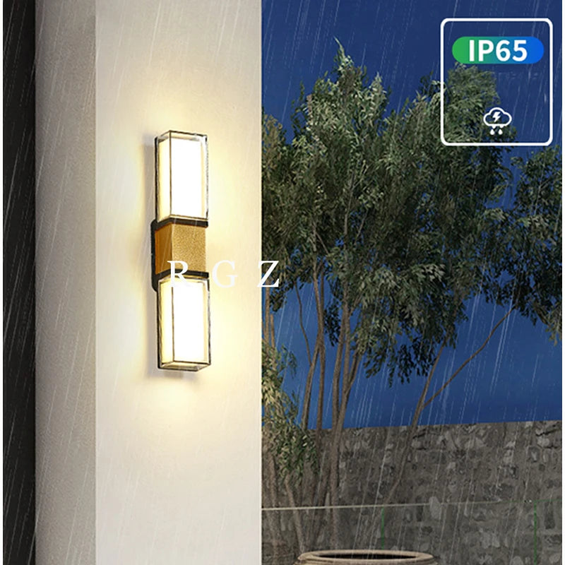 IP65 Waterproof 12W Outdoor Lighting Led Wall Lamp Modern Aluminum Surface Mounted Led Garden Stairs Porch Light AC110V 220V