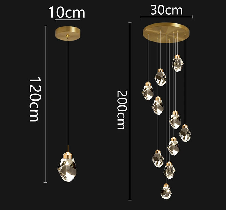 Modern home decoration crystal chandelier, stair Pendant lamp, living room Pendant lights, interior lighting