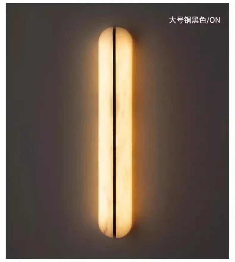 Italian Wall Lamp Natural Marble Bedside LED Light for Bedroom Villa Entryway Hallway Living Room Indoor Decorative Lighting