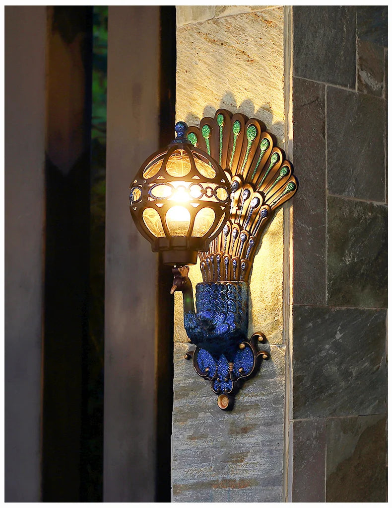 Outdoor courtyard pillar wall lamp waterproof terrace retro courtyard villa exterior wall balcony outdoor courtyard lamp