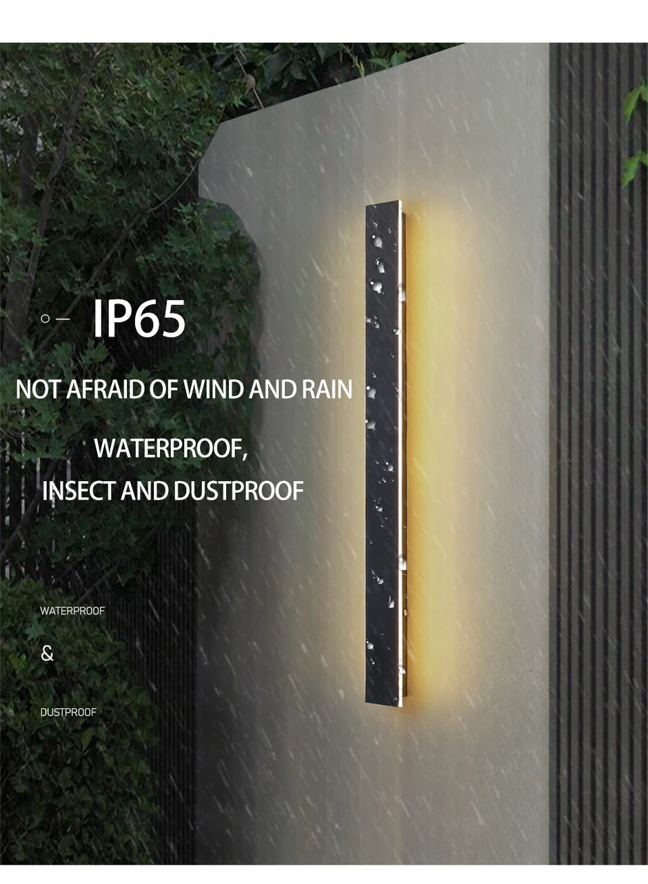 Long Wall Light Outdoor Lighting Waterproof Ip65LED Garden Country Villa Balcony Light Lnterior Wall Bedroom Living Room Light