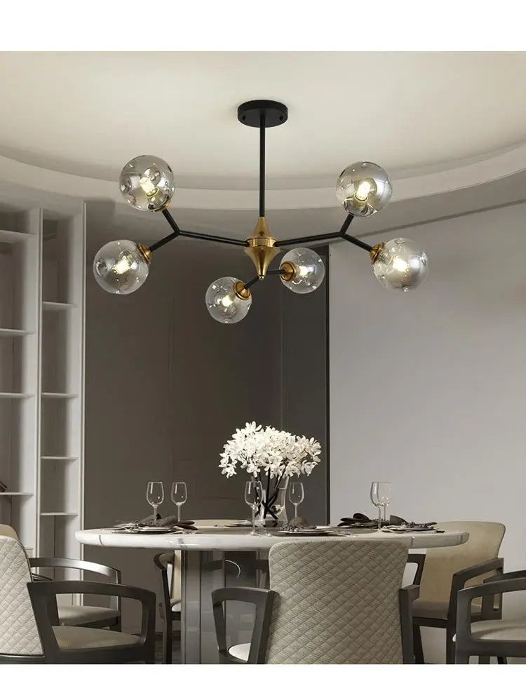 Nordic Glass Ball Lamp Modern Led Ceiling Chandelier Living Room Bedroom Kitchen Dining Room Home Decor Pendant Light Fixture