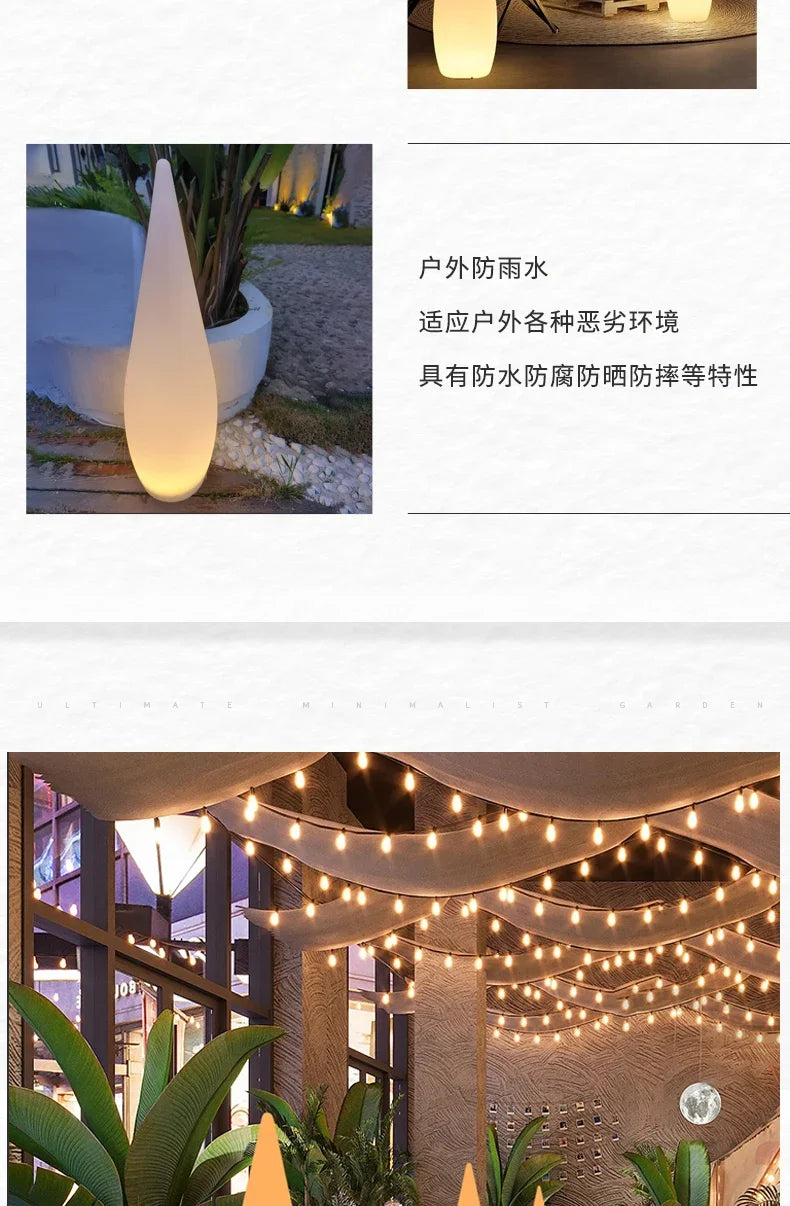 Water Drop Solar Outdoor Camping Lantern for Sunset Ambience Decoration Windproof Portable Camp Light for Tent Yard Garden