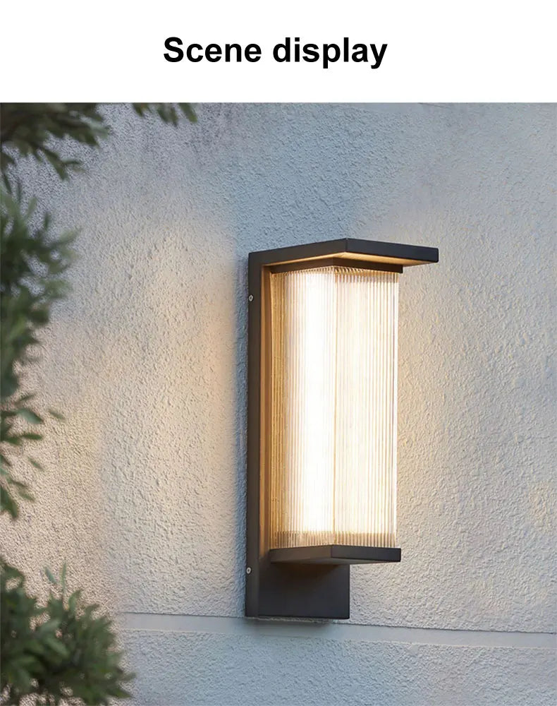 Outdoor Waterproof Wall Lamp for Courtyard Villa Entrance Garden Yard Lighting Modern Simple Style Metal+PC Light Source