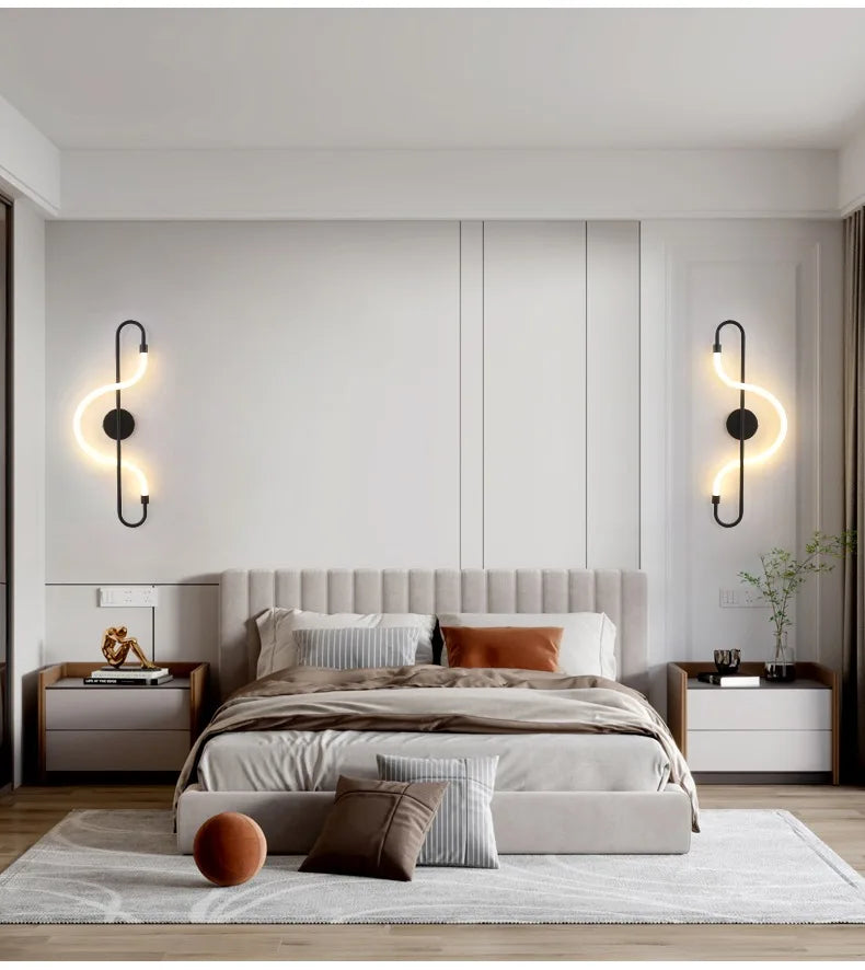 TINLAIBOR Minimalist designer's Wall lamp Living room Background wall Staircase decoration music notation Wall lamps Bedhead
