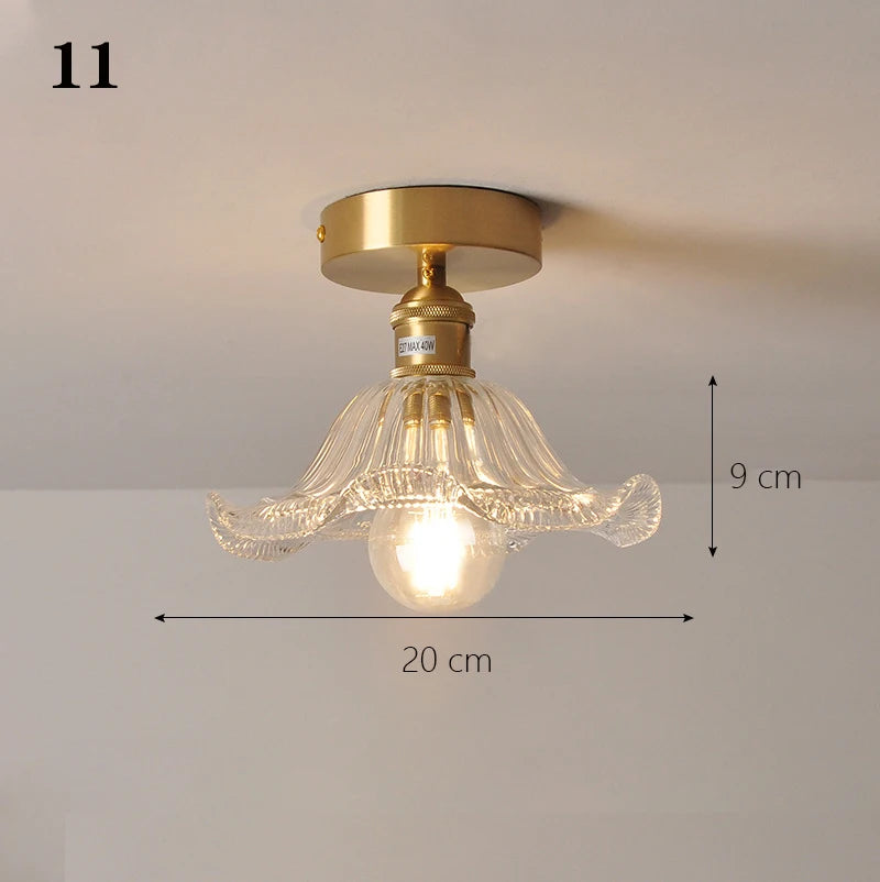 Modern Pendant Ceiling Lamp with Glass Shade for Kitchen Aisle Balcony Bedroom Home Art Deco Led Ceiling Lights Fixtures E27