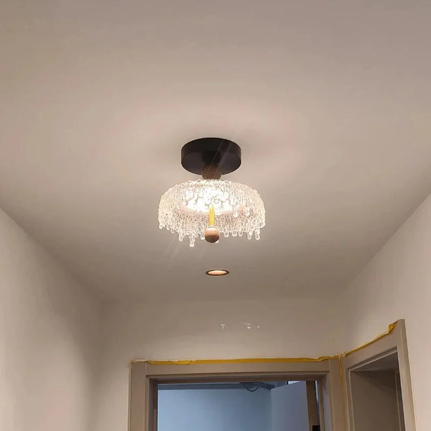 Icicle Drop Ceiling Light Fixture French Vintage Ceiling Led Lamp Surface/Embedded Mounted Entrance Corridor Balcony Lighting
