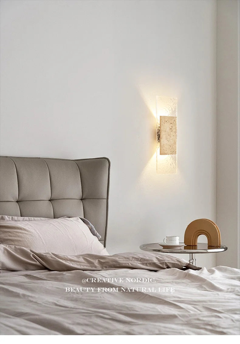 Outdoor Waterproof Wall Lamps Strip Natural stone Wall Lights 18W LED  Porch Wall Sconces  Bedroom Exterior Lighting Fixtures