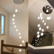 Nordic luxury White Magic bean Design glass LED Chandelier Lighting lustre Hardware Ceiling Duplex staircase Attic luminaire