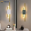 Luxury Green White Marble Wall Lamp Living Room Lobby Bedroom Golden Decor Bedside Sconce Hotel Aisle Staircase Led Light 6W
