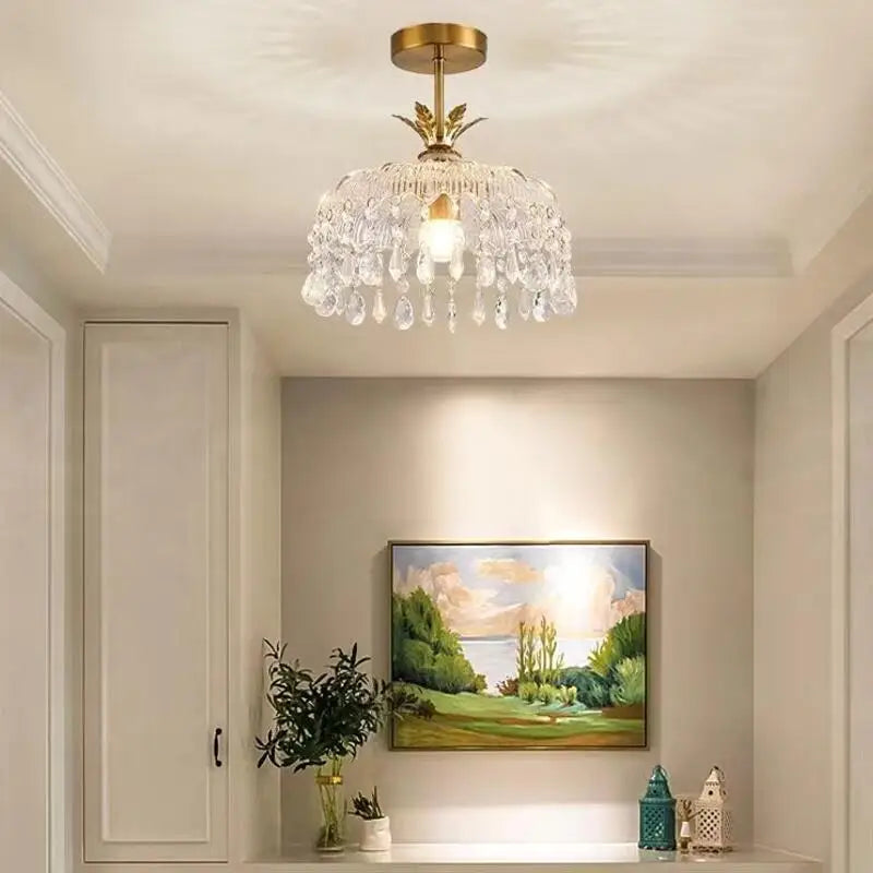 Modern Creative led crystal chandelier hallway chandeliers E27 bulb led lamps Indoor crystal led lustre chandeliers