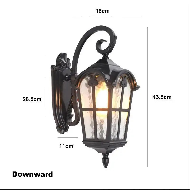 European Style Roman Outdoor Wall Lamp LED Retro Garden Lighting for Residential Villa Door