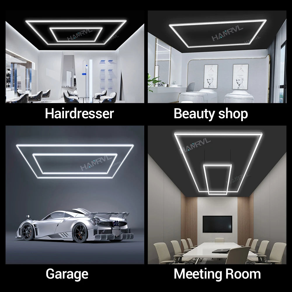 Honeycomb LED Rectangle Lighting Office Gym Desk Barber Workshop Ceiling pendant Light Color change Dimmable Garage Hexagon Lamp