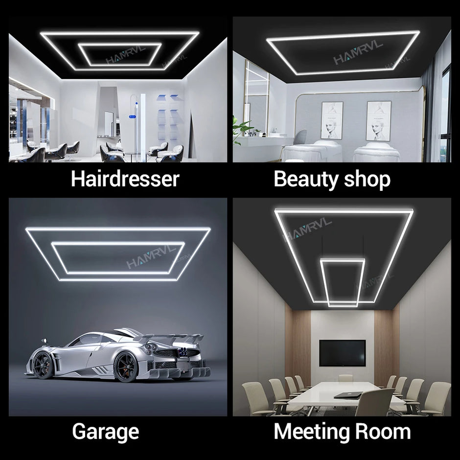 Honeycomb LED Rectangle Lighting Office Gym Desk Barber Workshop Ceiling pendant Light Color change Dimmable Garage Hexagon Lamp