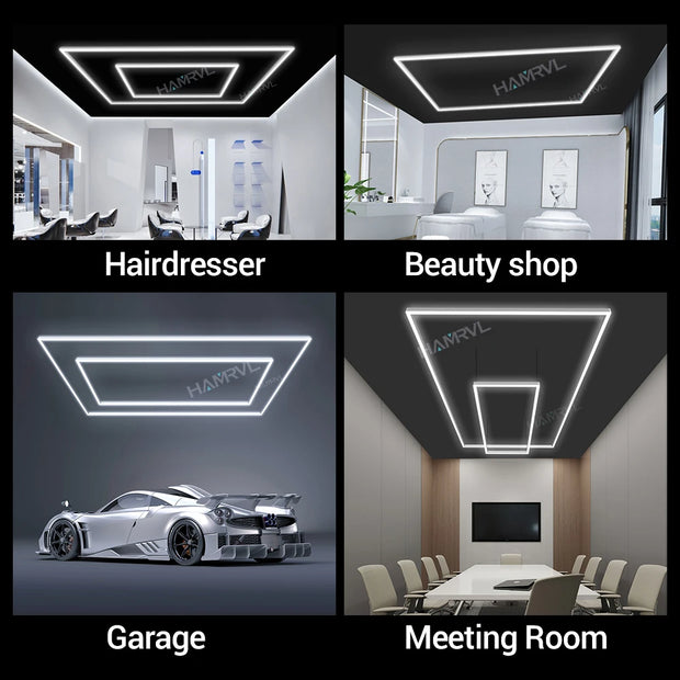 Honeycomb LED Rectangle Lighting Office Gym Desk Barber Workshop Ceiling pendant Light Color change Dimmable Garage Hexagon Lamp