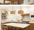 Wicker Rattan Pendant Lamp Teahouse Homestays Decorative Pastoral Retro Pendant Light Kitchen Corridor Bedroom Dining Chandelier