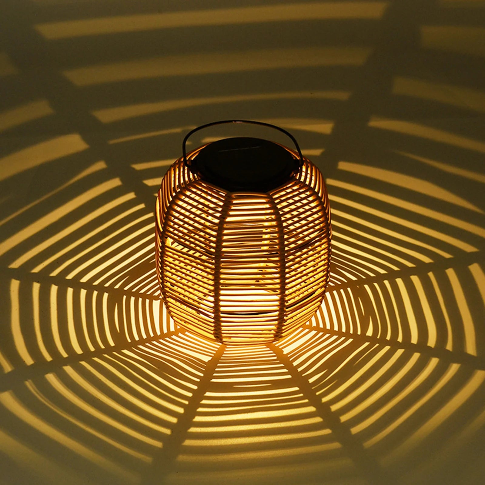 Solar Garden Light Ornaments 600mAh Imitation Rattan Lawn Projection Light Decor