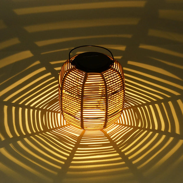 Solar Garden Light Ornaments 600mAh Imitation Rattan Lawn Projection Light Decor