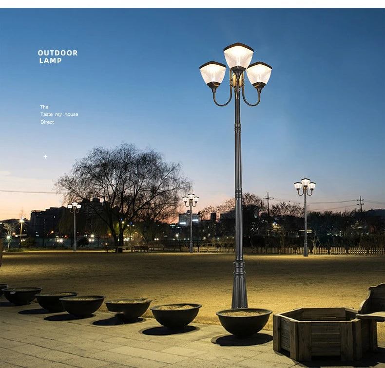 Modern Outdoor Street Lights for Villa Yard Garden Waterproof Aluminum Lamps High Pole Pillar Lamp Landscape Decor Lighting IP65