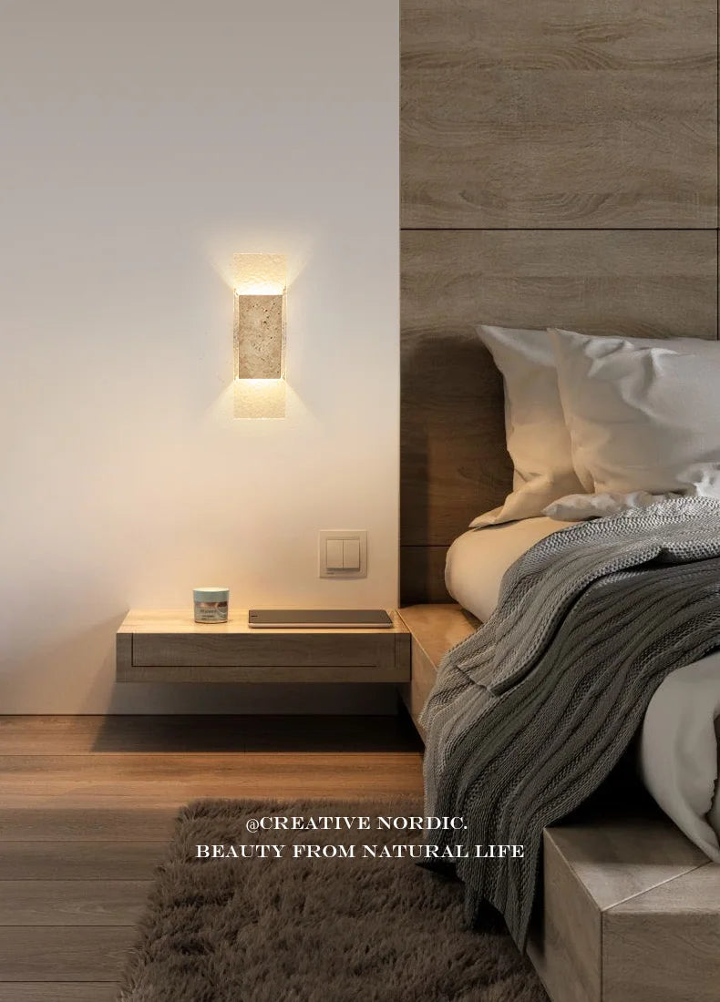 Outdoor Waterproof Wall Lamps Strip Natural stone Wall Lights 18W LED  Porch Wall Sconces  Bedroom Exterior Lighting Fixtures