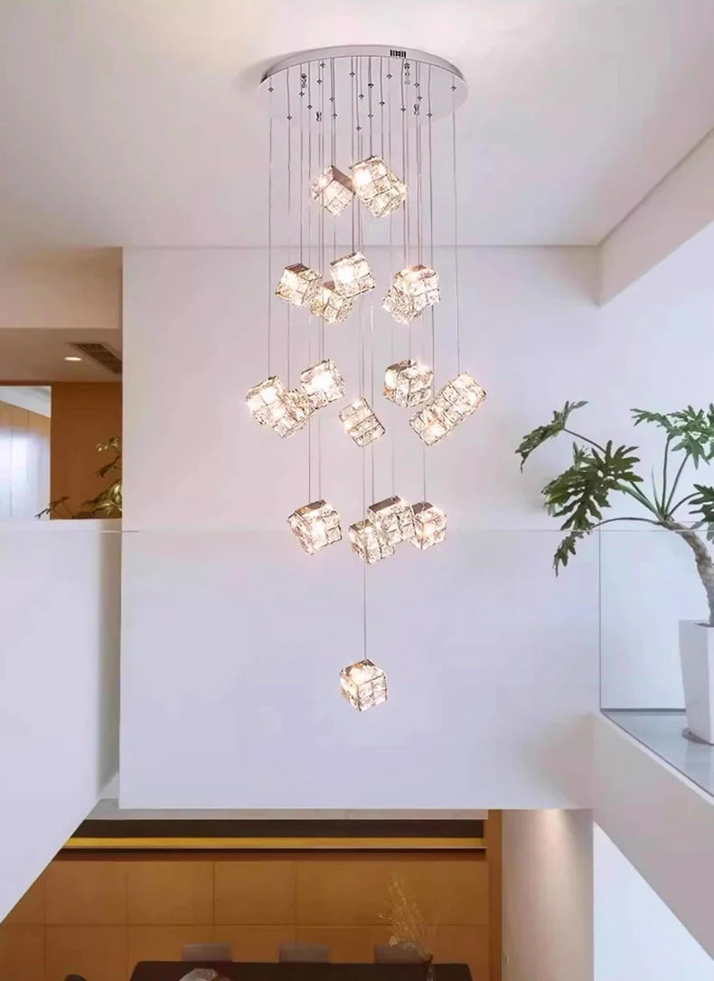 Modern home decoration crystal chandelier, stair Pendant lamp, living room Pendant lights, interior lighting
