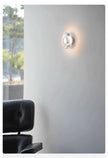 Modern Round Crystal Bedside Lamp Bedroom Living Room Italian LED Sconce Minimalist Art Circular Corridor Mirror Wall Lights