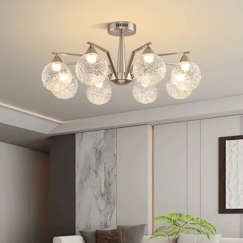 Wabi Sabi Glass Chandeliers For Dining Tables Living Room Kitchen Office Coffee Hanging Lamp Nordic Home Decor Ceiling Lights